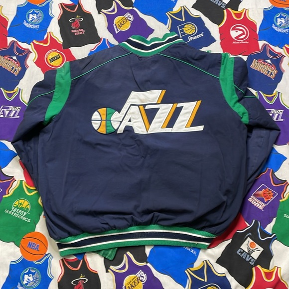 Vintage Carl Banks G111 NBA Utah Jazz Satin Reversible Jacket - Picture 5 of 6
